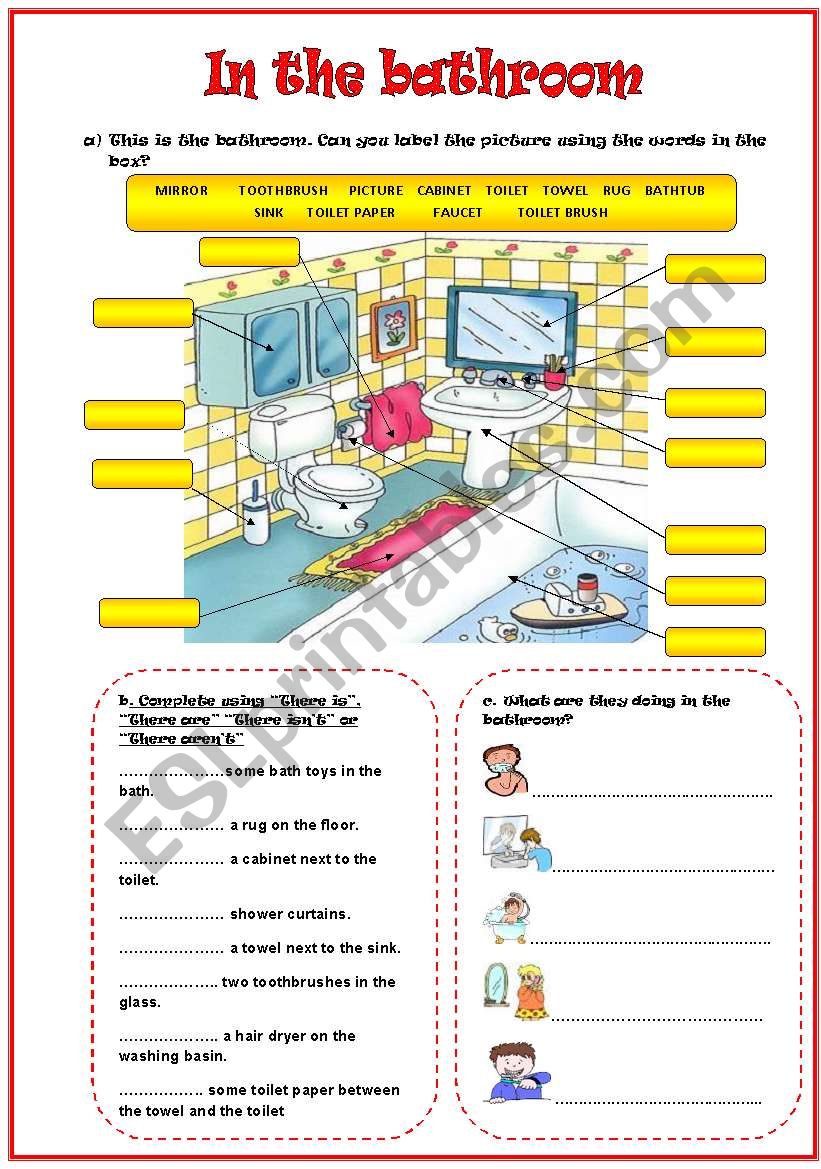 In the Bathroom worksheet