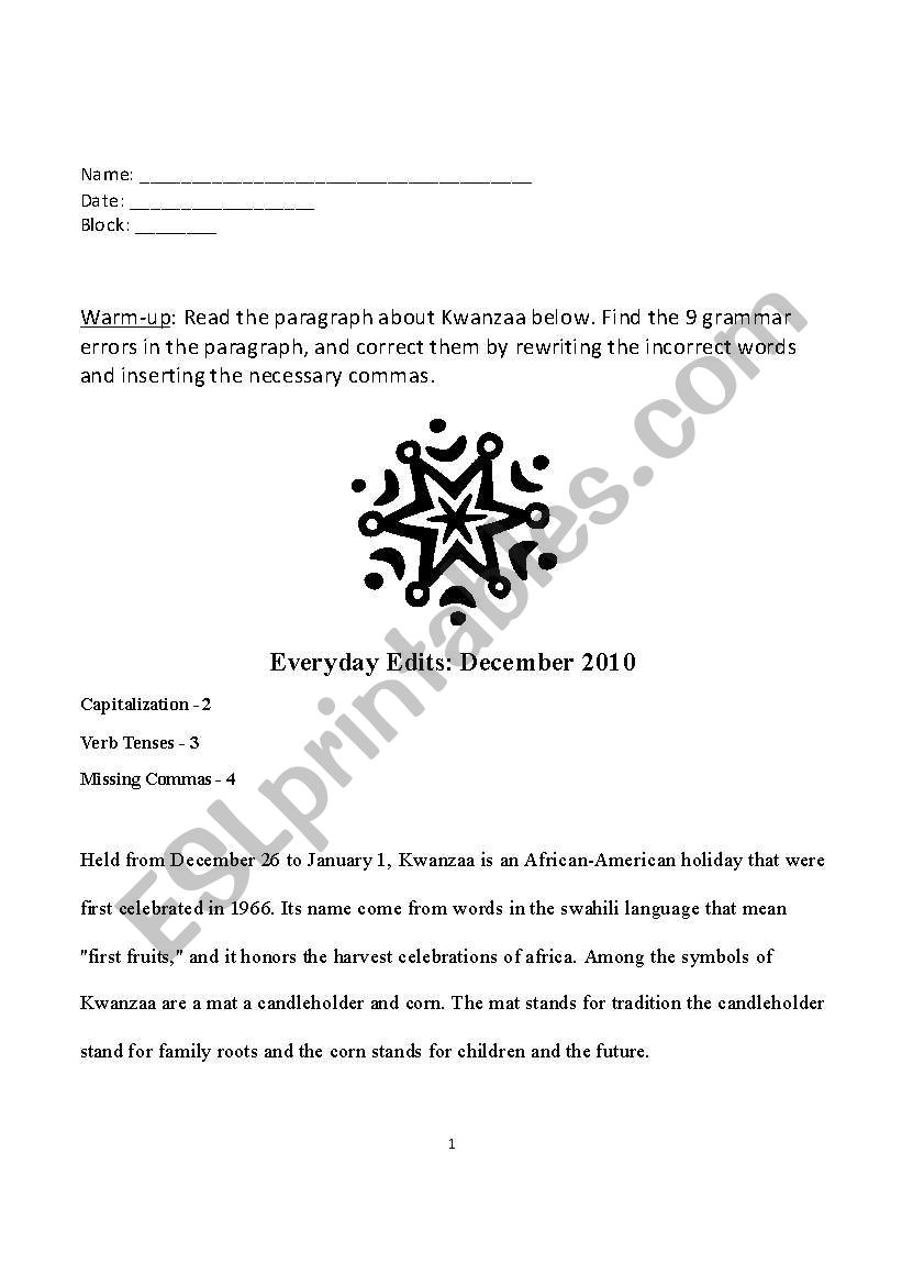 Christmas in Mexico worksheet