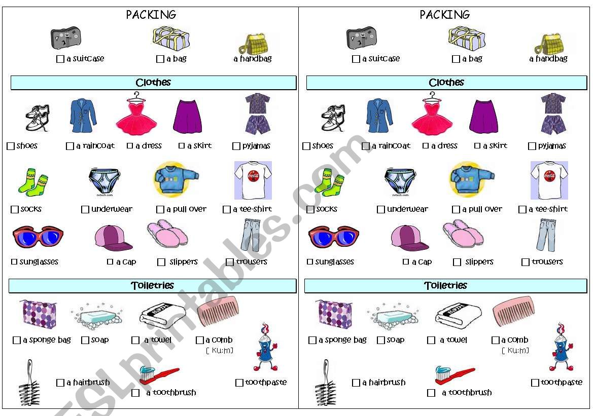 clothes worksheet