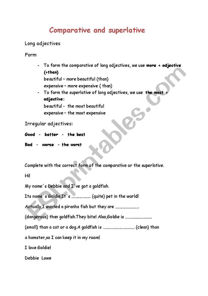 Adjectives - comparatives and superlatives 2/2