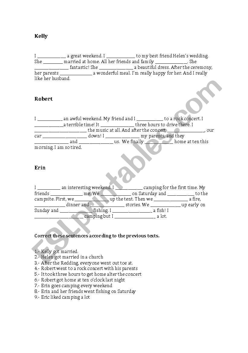 simple past worksheet