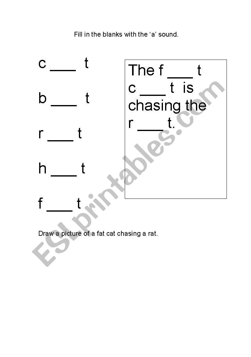 ´a´ sound worksheet worksheet