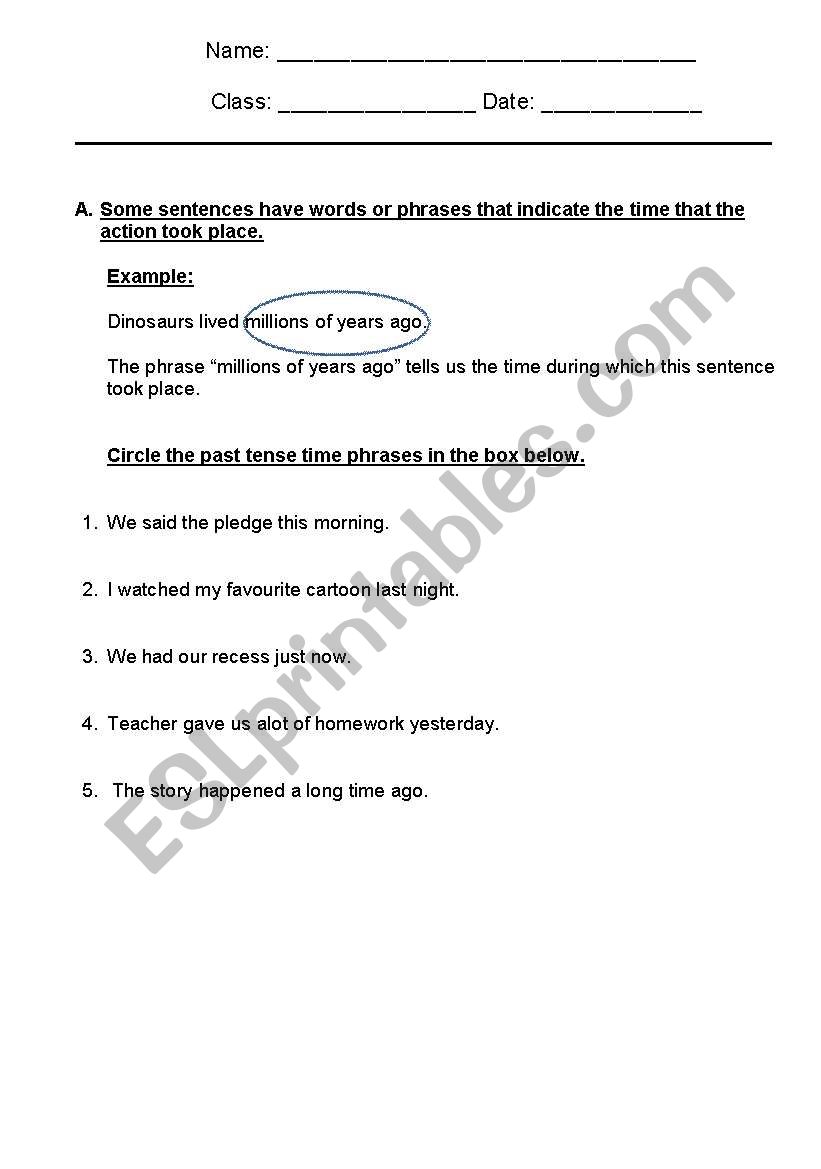 Simple past tense worksheet worksheet