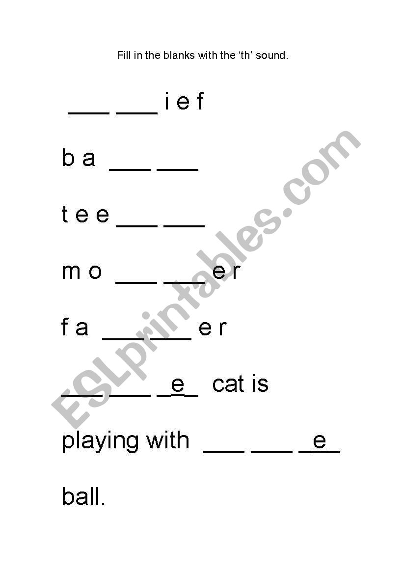 ´th´ sound worksheet worksheet