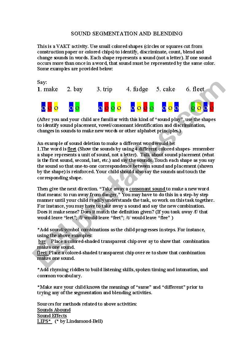 Sound Manipulation, Segmentation and Blending