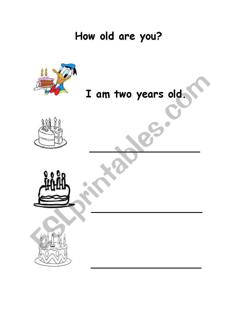 how old are you? worksheet