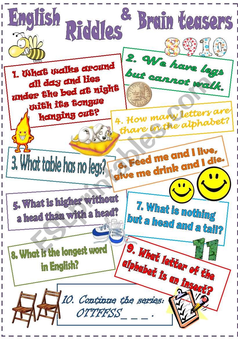 English Riddles and Brain trainers (4)