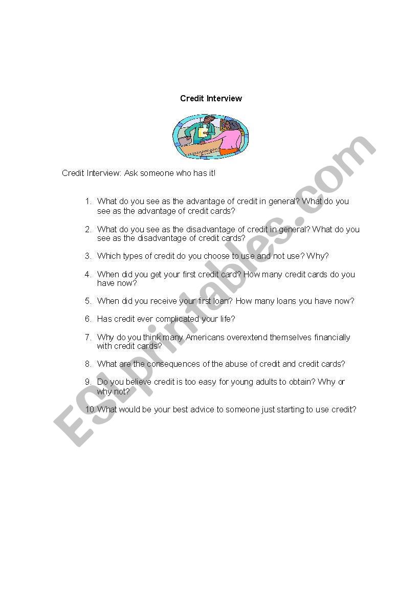 Important Lessons on credit worksheet