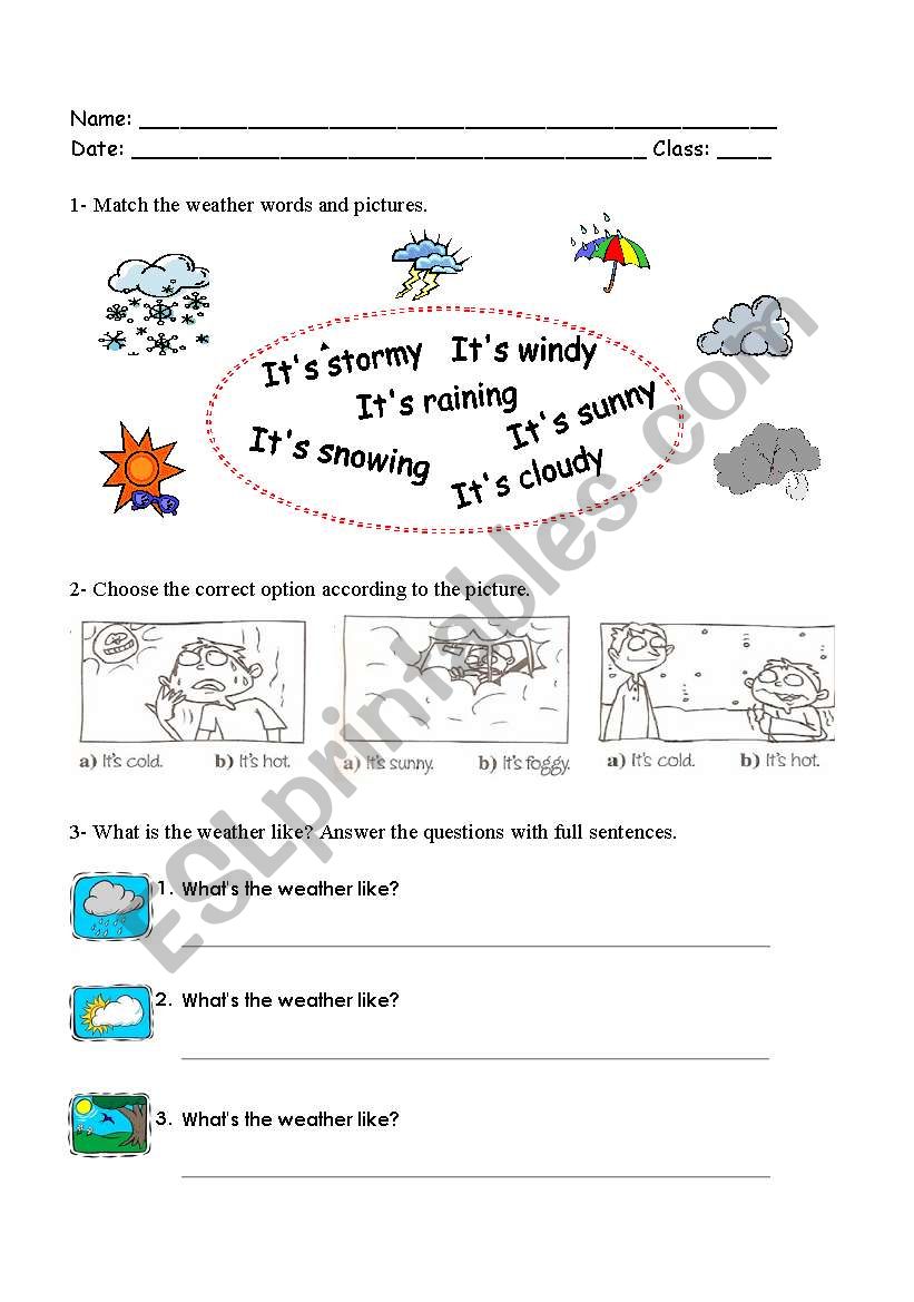 worksheet about weather worksheet