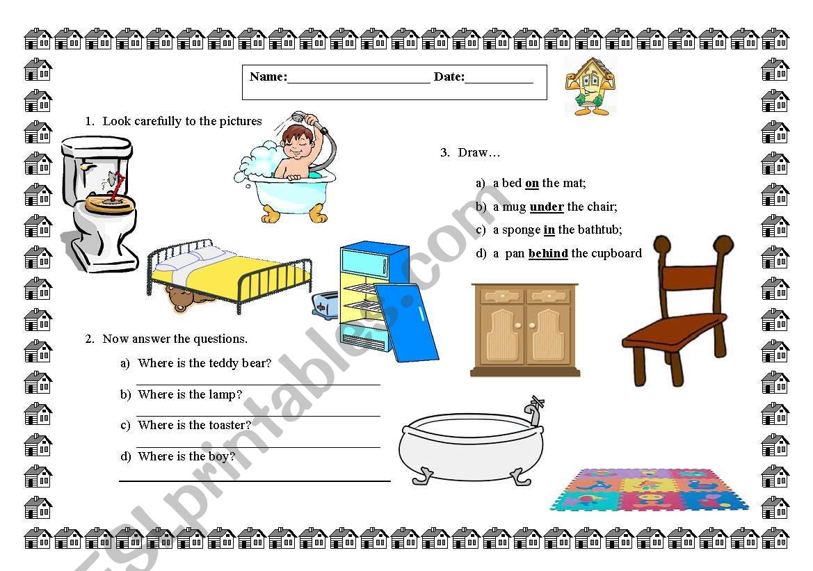 Prepositions of Place worksheet