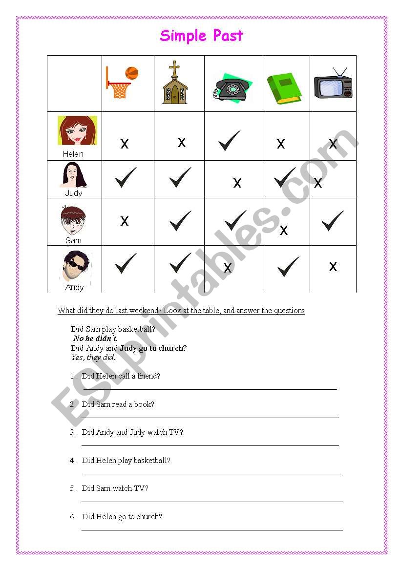 Simple Past worksheet