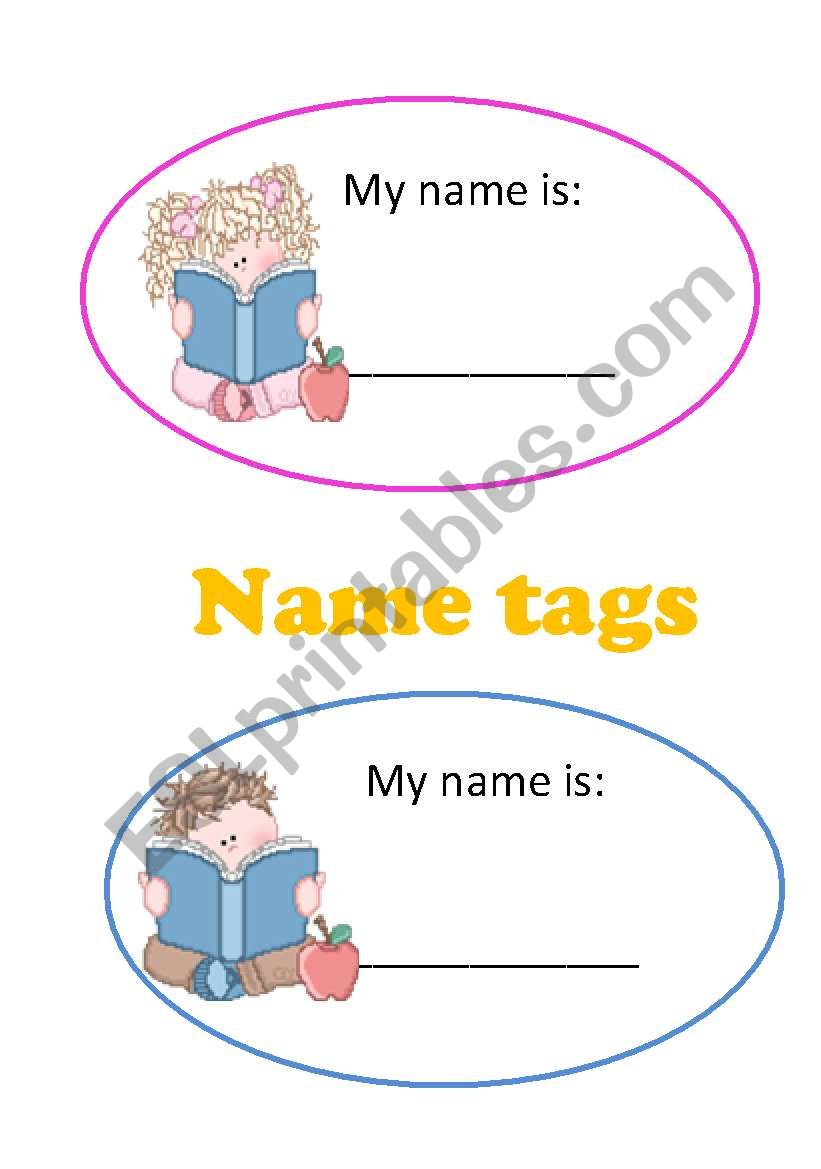 NAME TAGS  worksheet