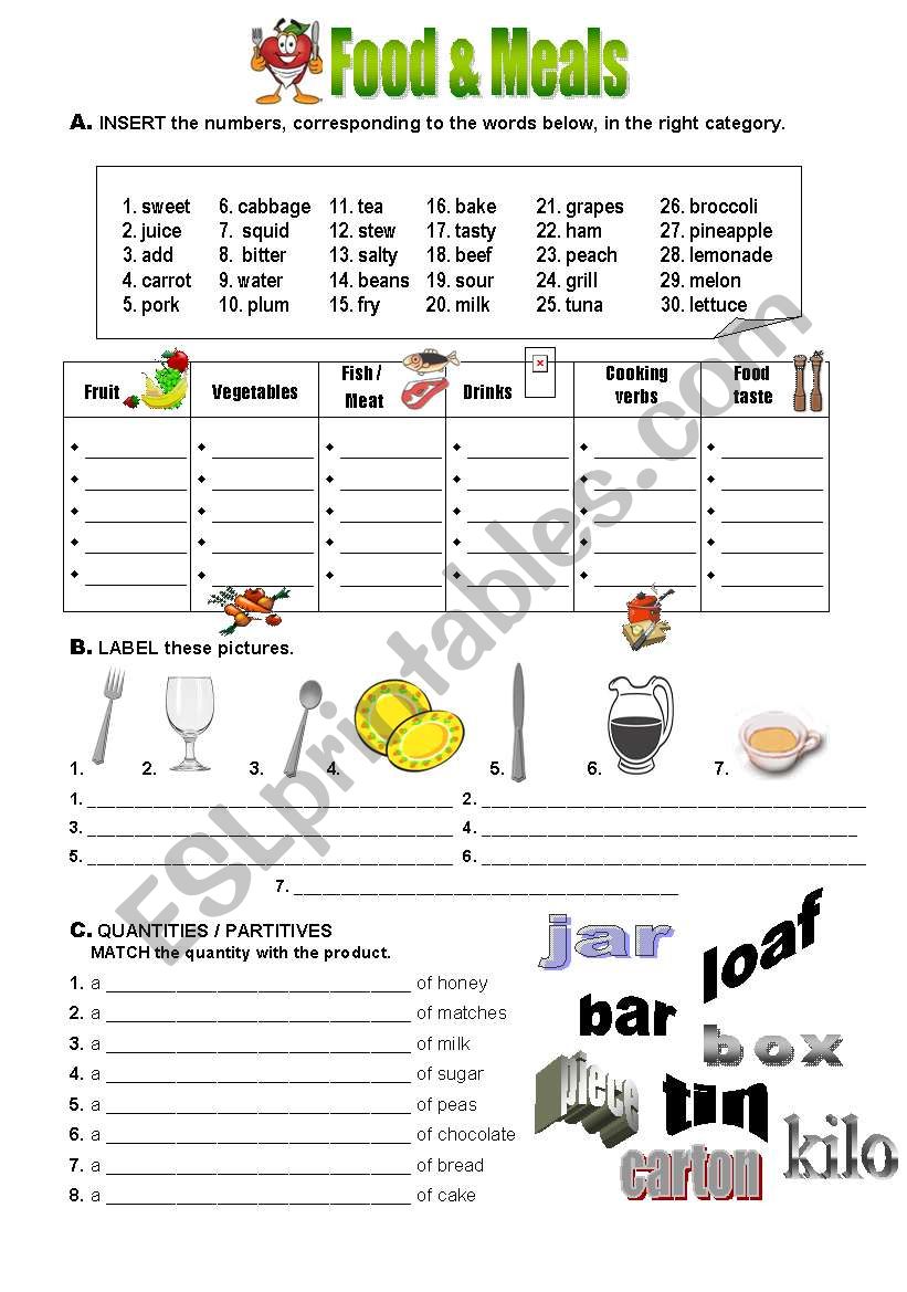 Food Vocabulary worksheet