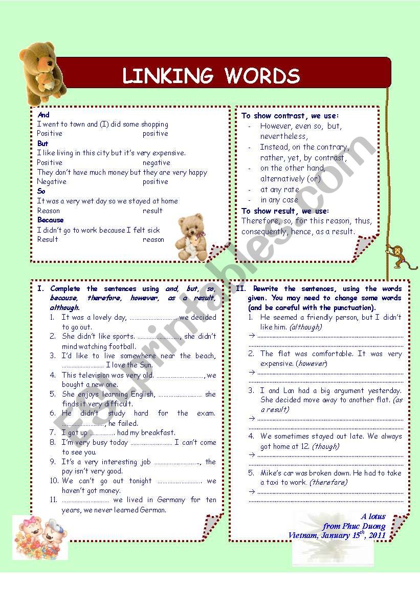 linking-words-esl-worksheet-by-phucduong87