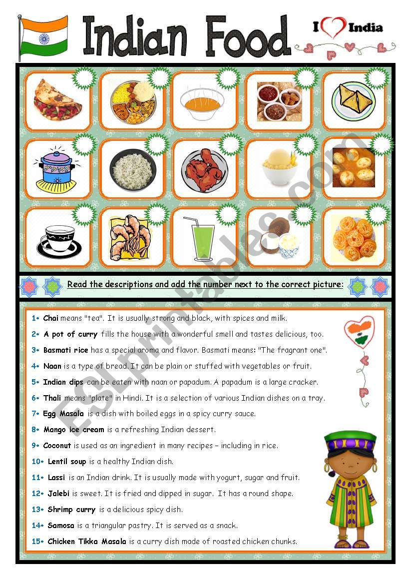 Indian Food worksheet