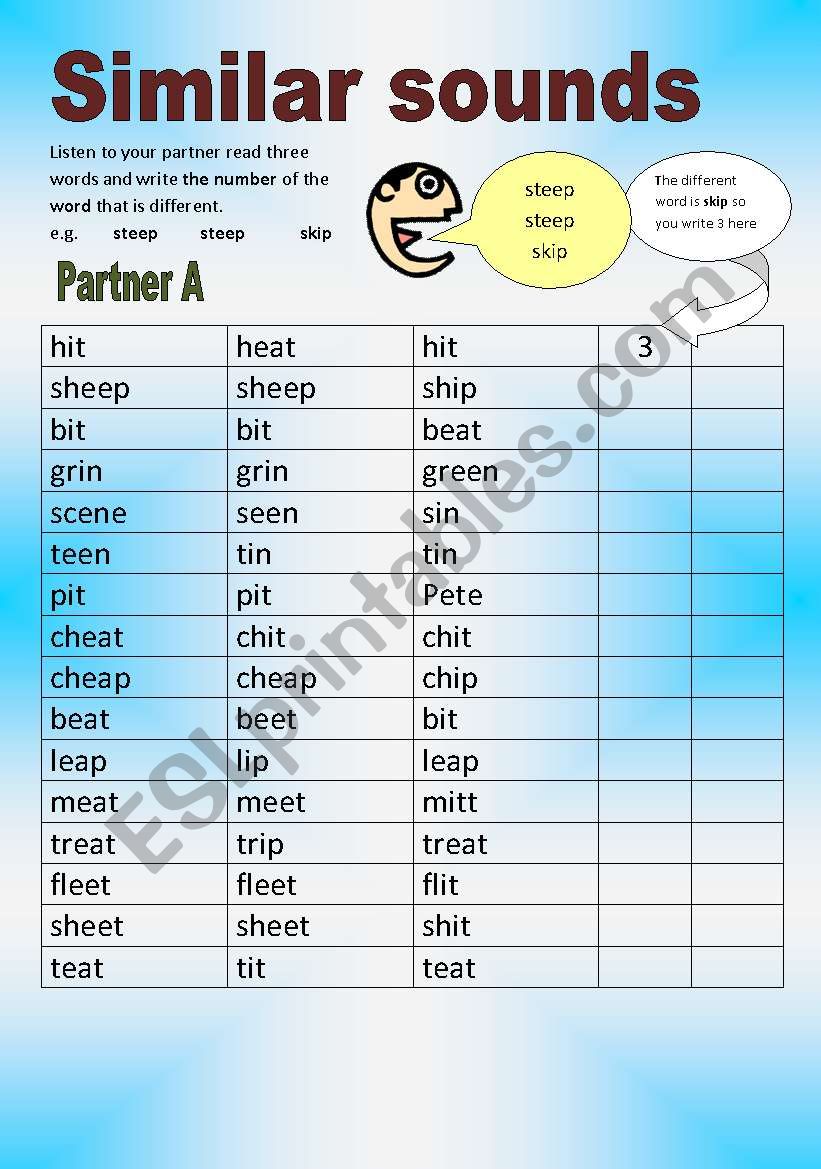 The Ship/sheep dilemma- a practice activity for all levels.