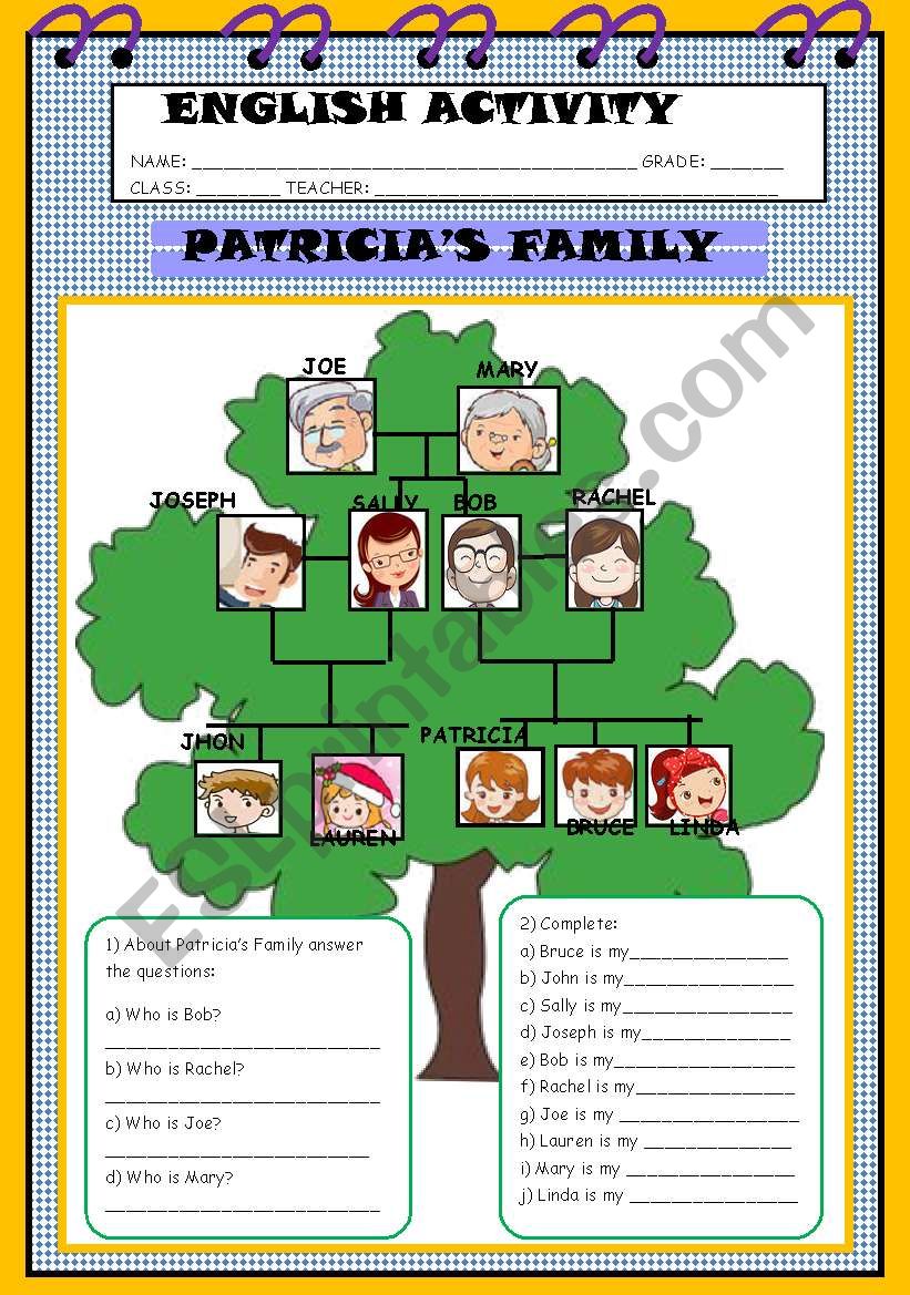 FAMILY worksheet