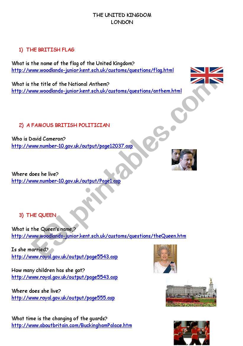 The United Kingdom worksheet