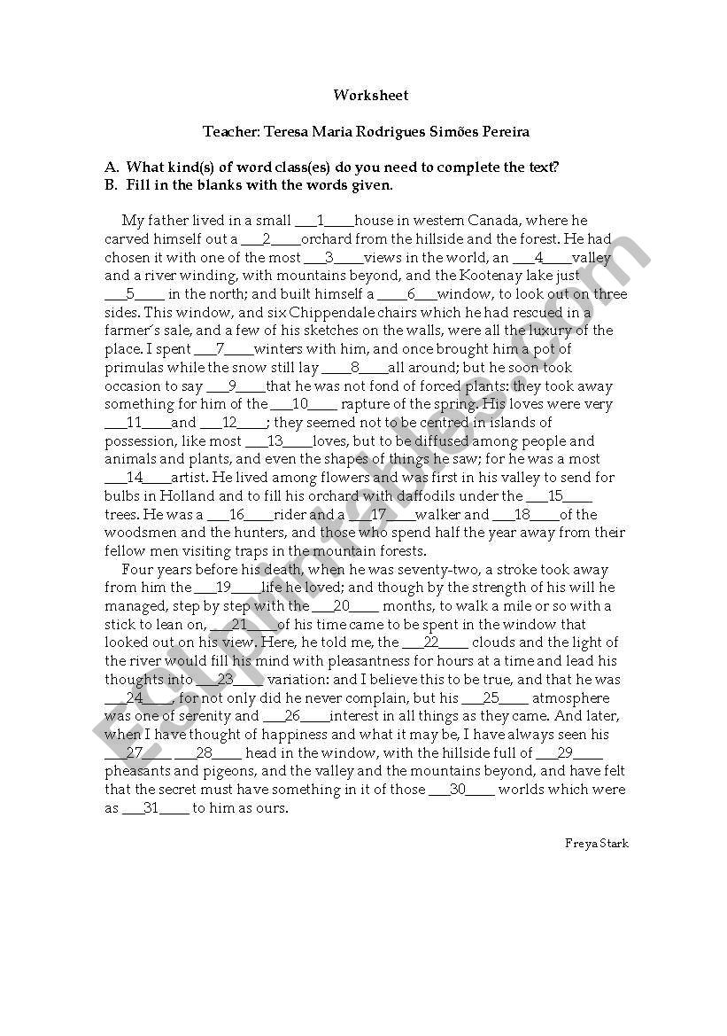 Literary text worksheet worksheet