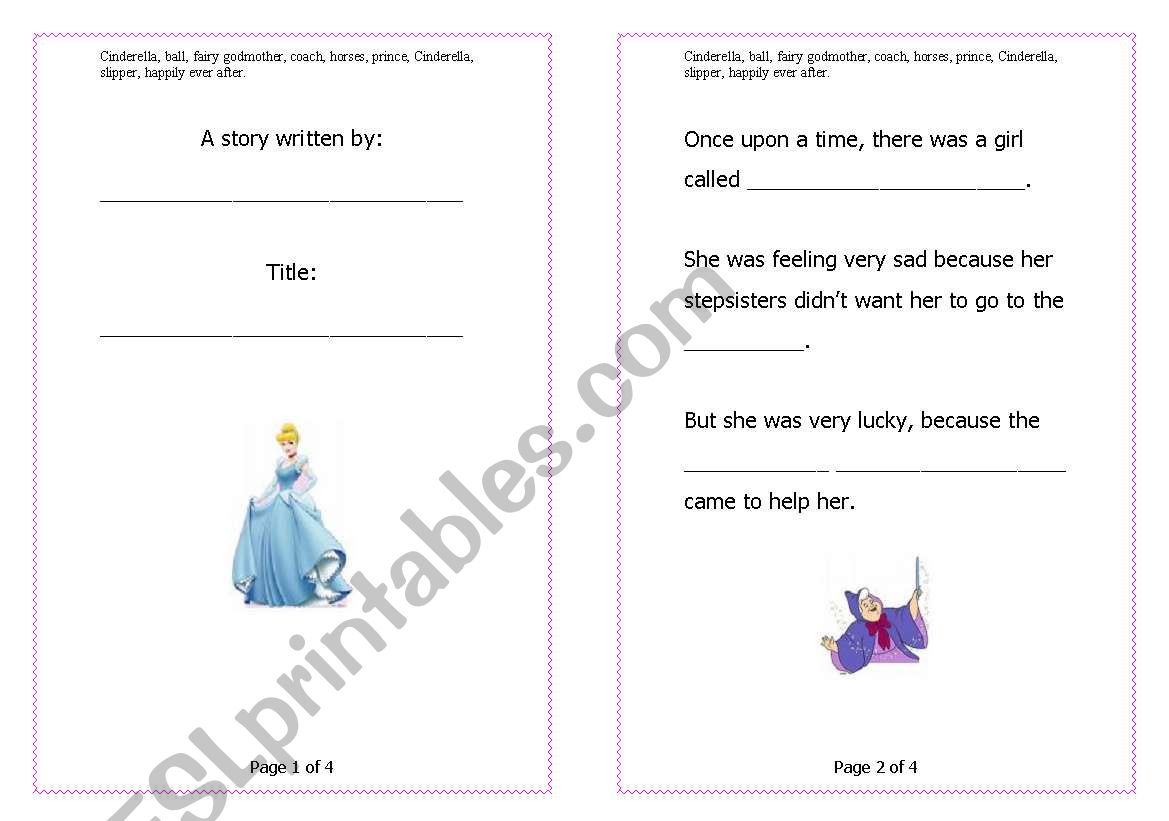 Completing Cindrela Story worksheet