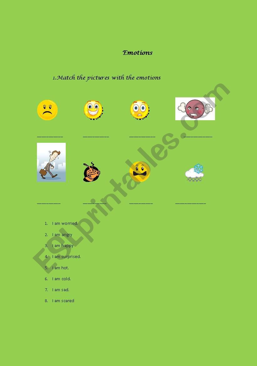 Feelings worksheet