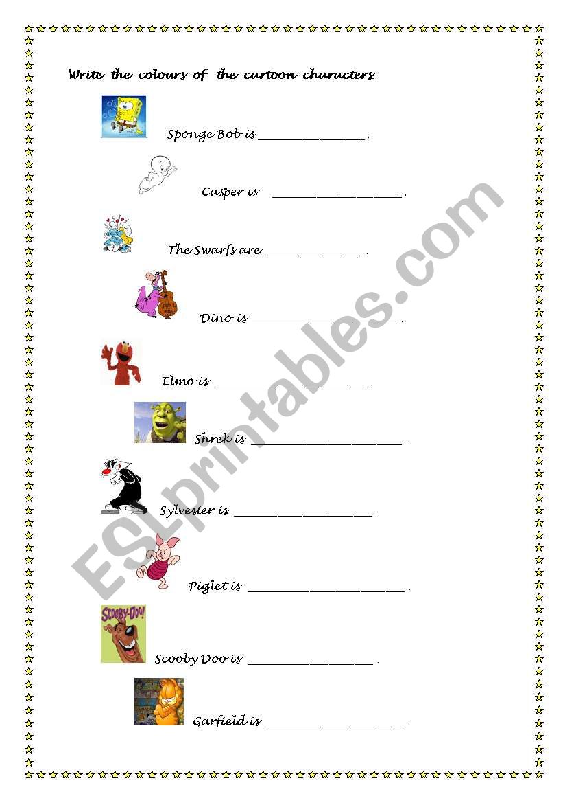 colours worksheet