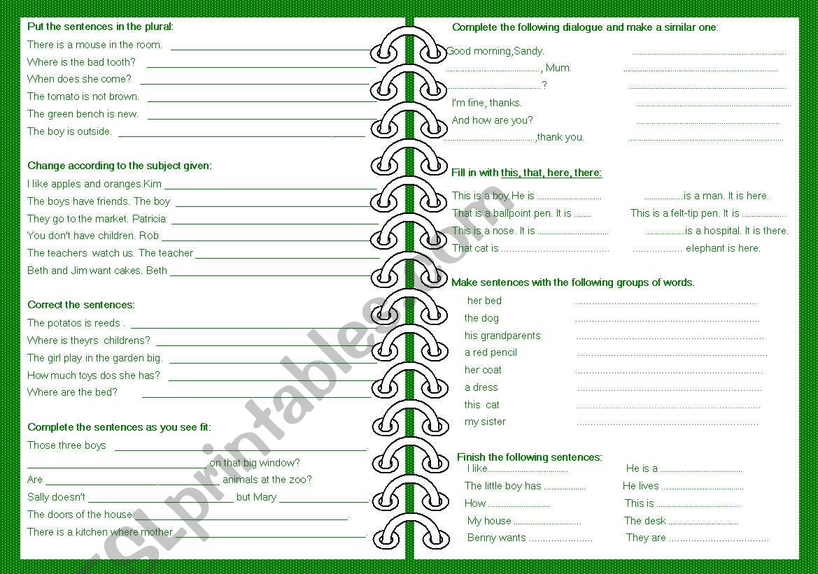 exercises for beginners worksheet