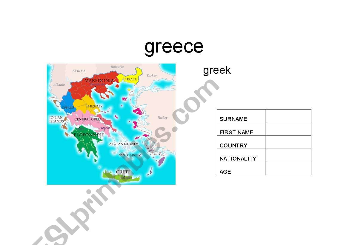 nationalities worksheet