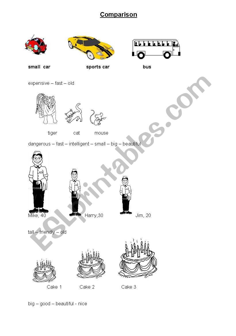 comparison worksheet worksheet