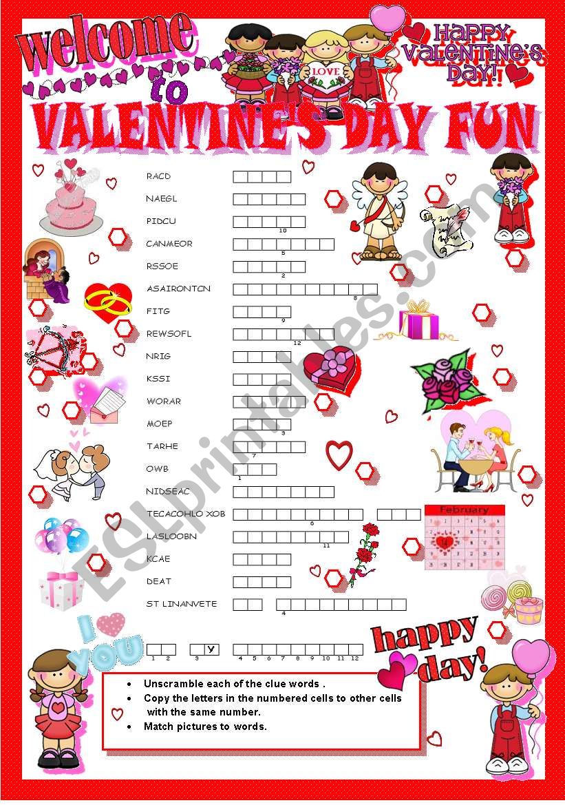 VALENTINES DAY FUN worksheet