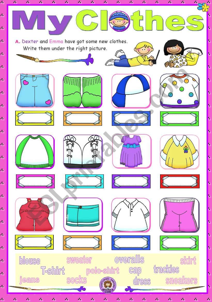 Basic clothing worksheet