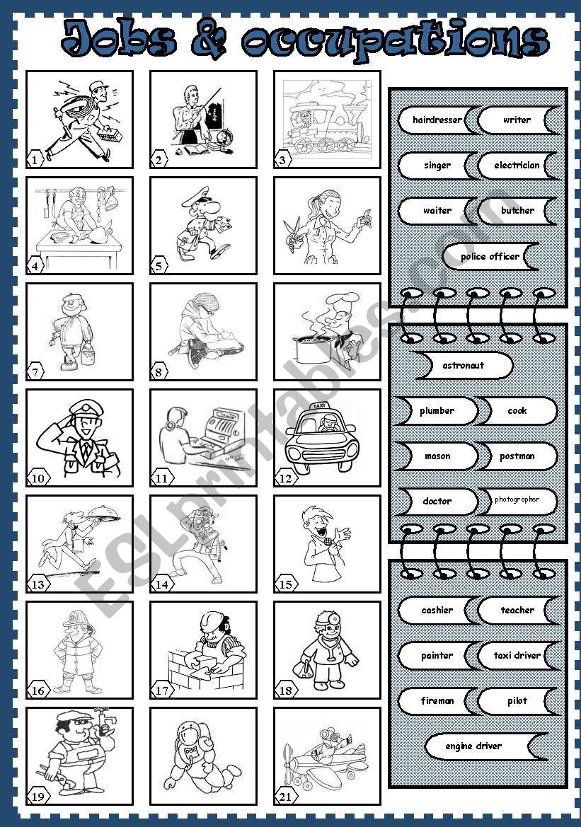 jobs and occupations (1) worksheet