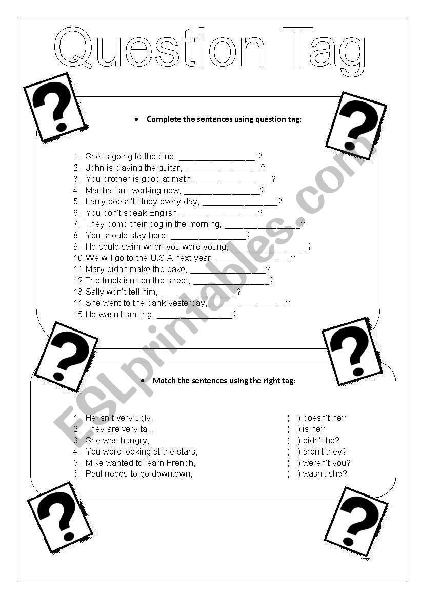 Question Tag worksheet