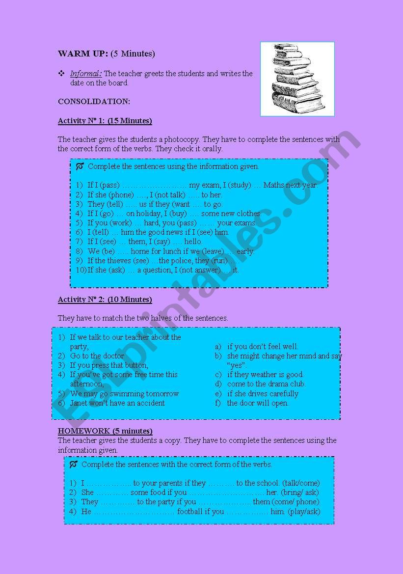 1st CONDITIONAL TYPE worksheet