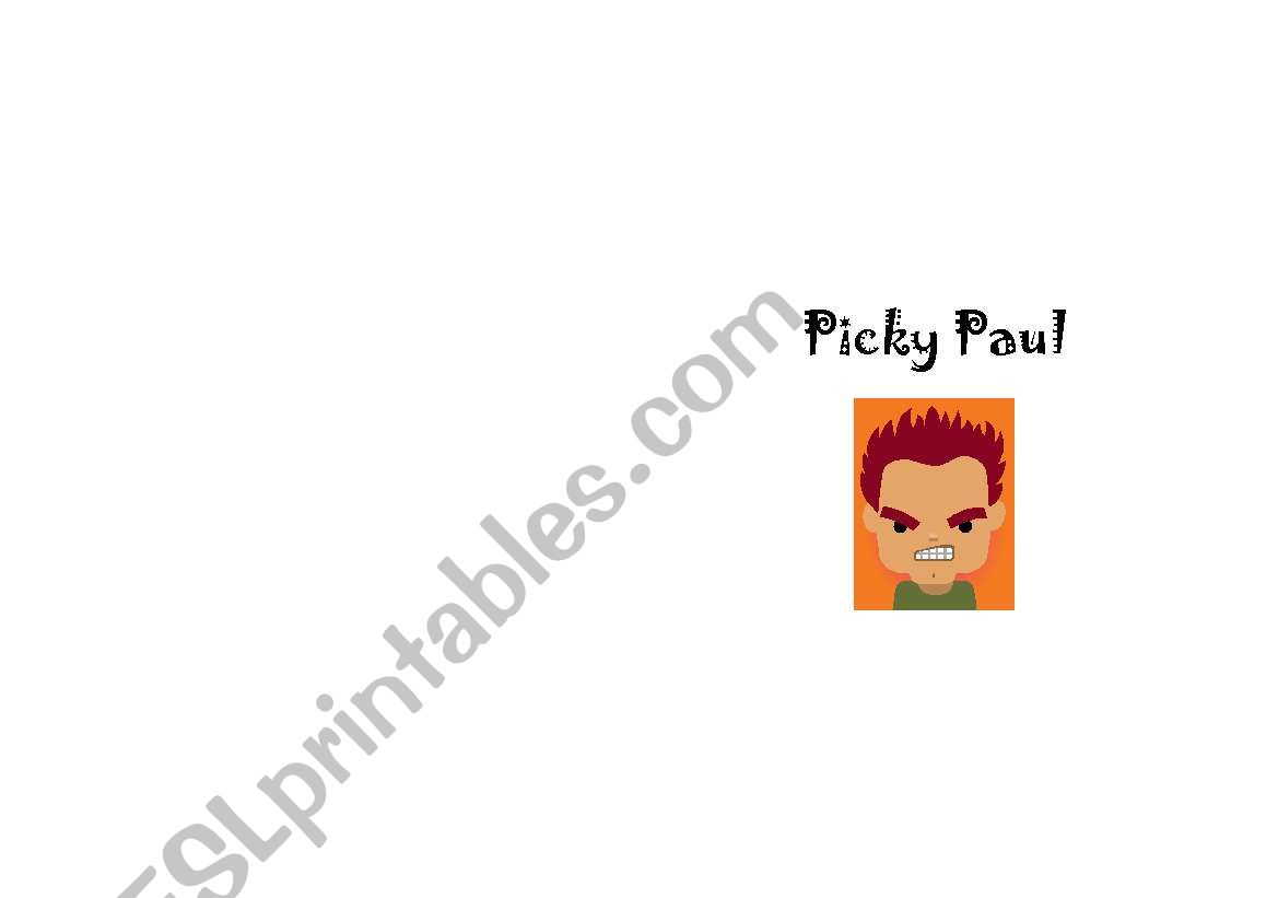 Picky Paul Booklet worksheet
