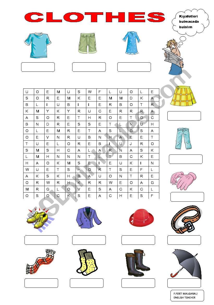 clothes worksheet