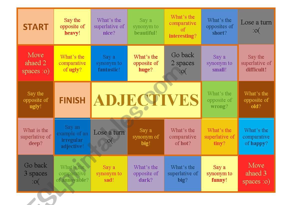 Adjectives ESL Worksheet By Vercap