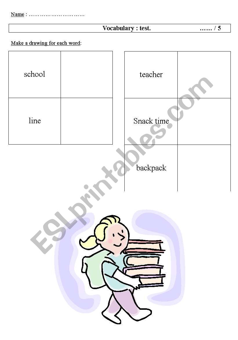 Vocabulary worksheet
