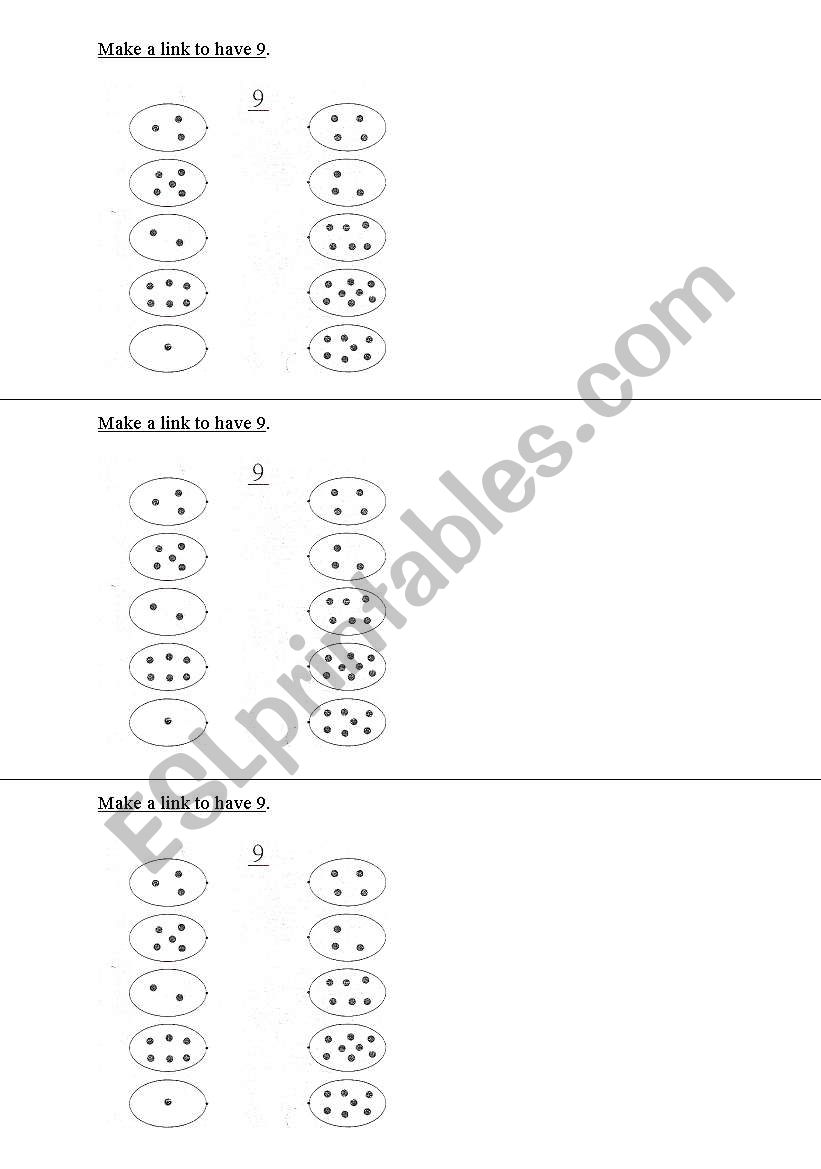 The number 9 worksheet