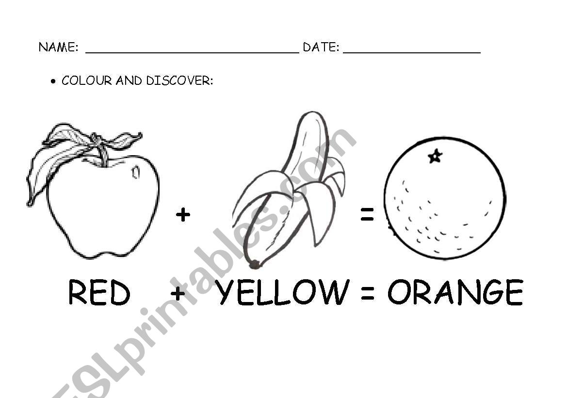 PRIMARY COLOURS worksheet