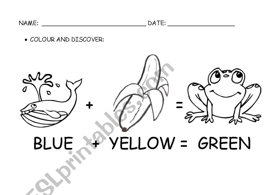 PRIMARY COLOURS worksheet