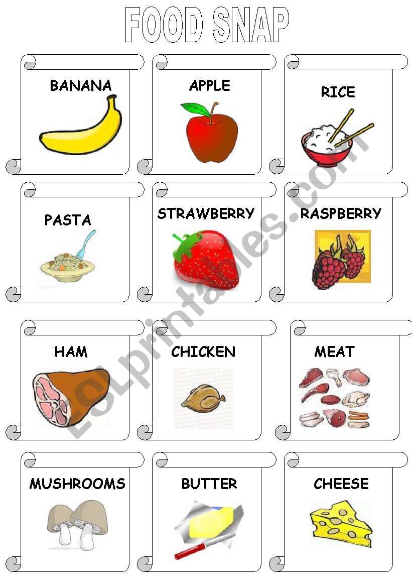 FOOD SNAP worksheet