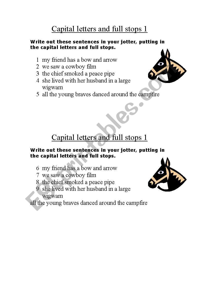 Full Stops worksheet