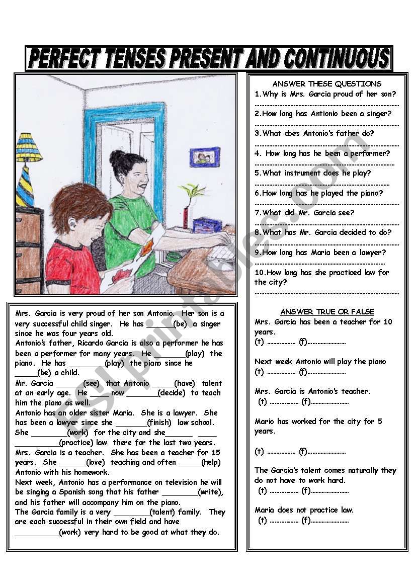 PRESENT PERFECT AND PRESENT PERFECT CONTINUOUS