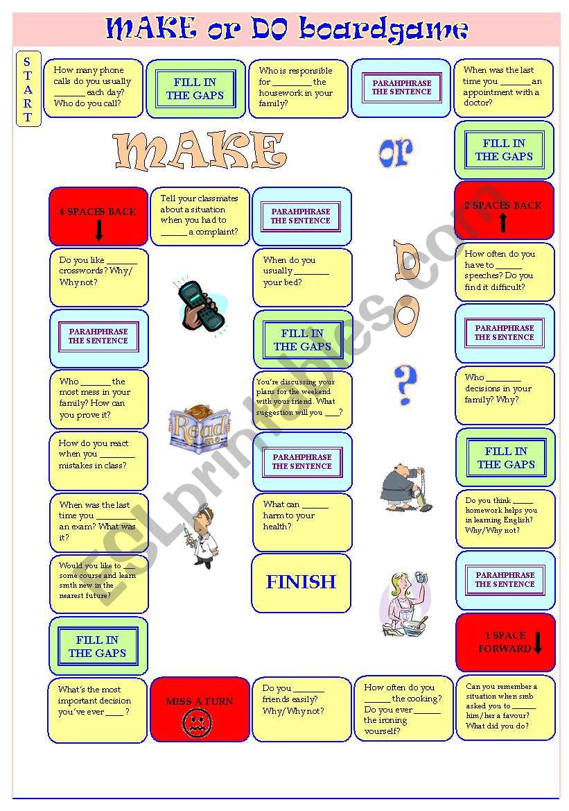 Board game - making suggestions boar…: English ESL worksheets pdf & doc