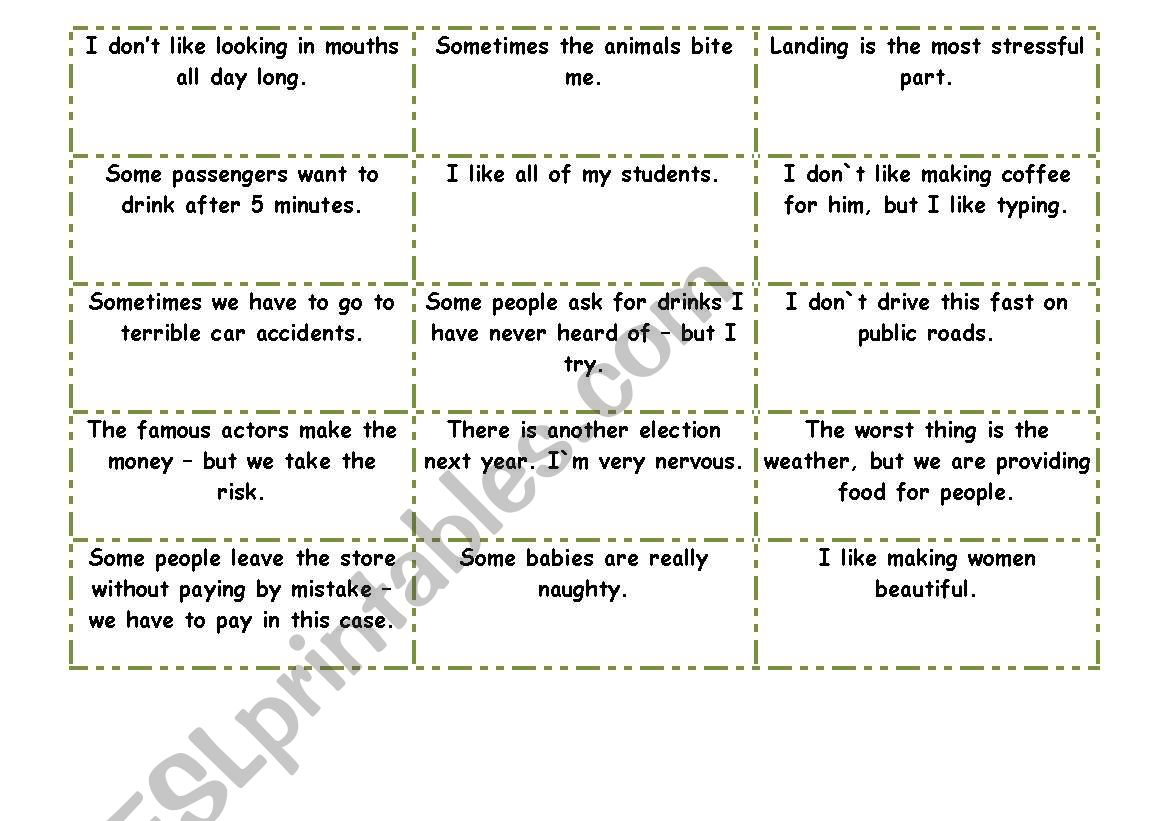 Guess my job worksheet