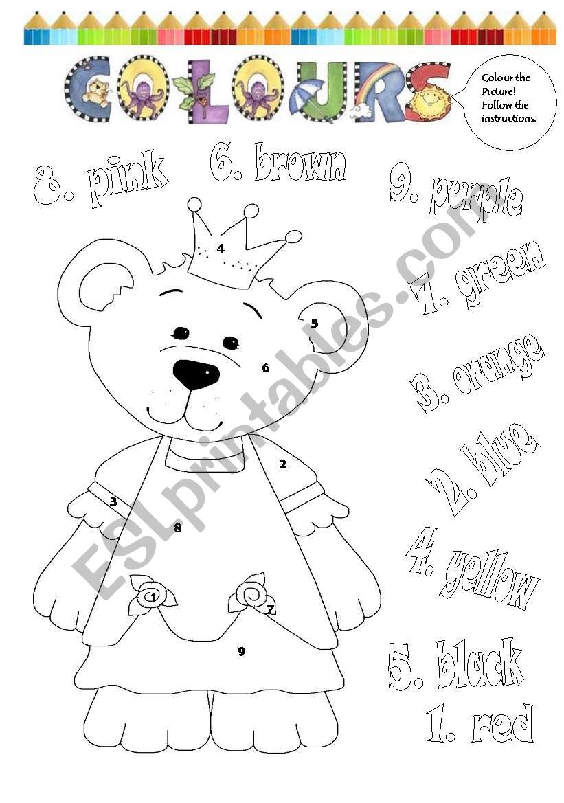 Princess colouring worksheet