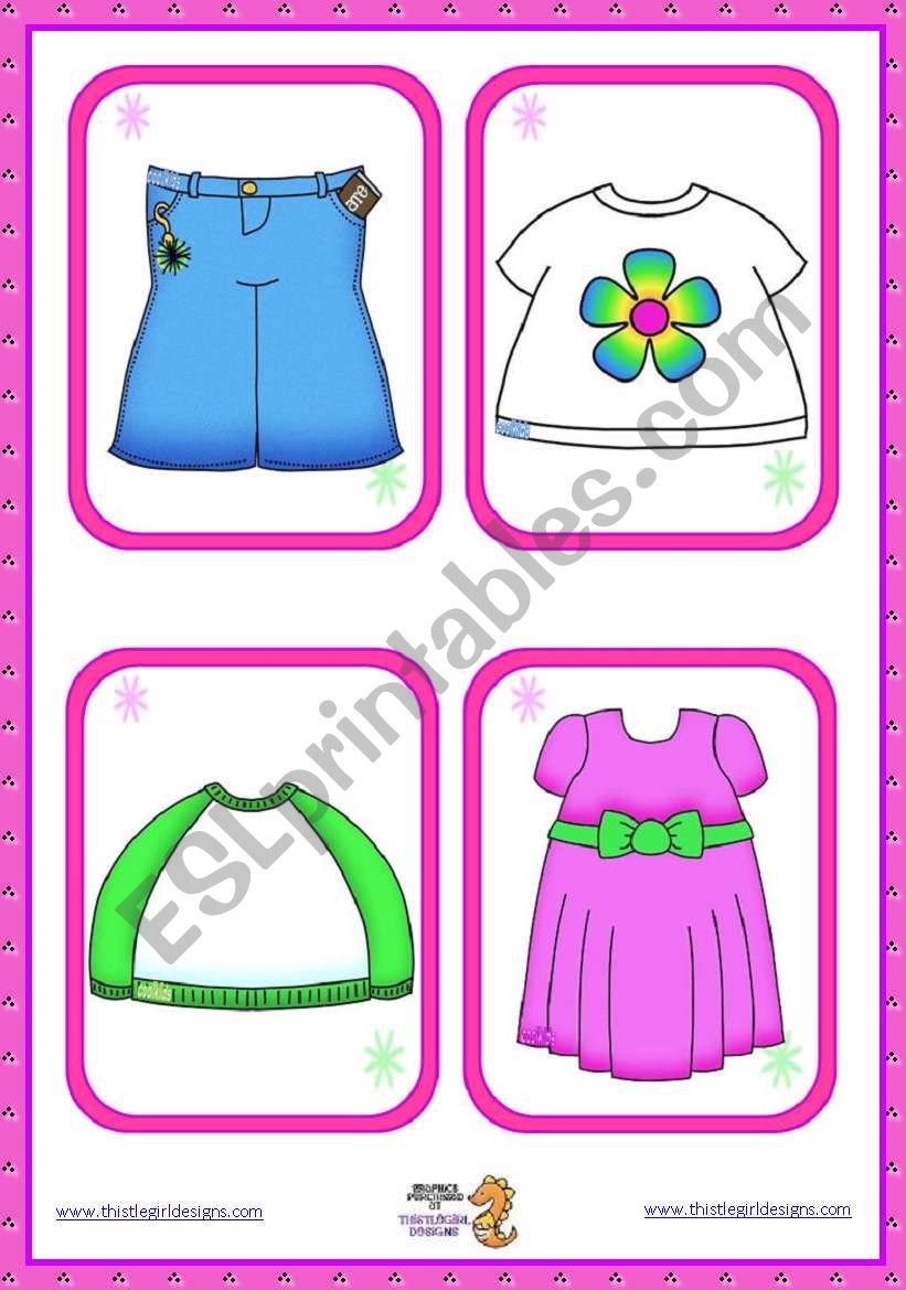 Basic Clothing Flashcards  (18)