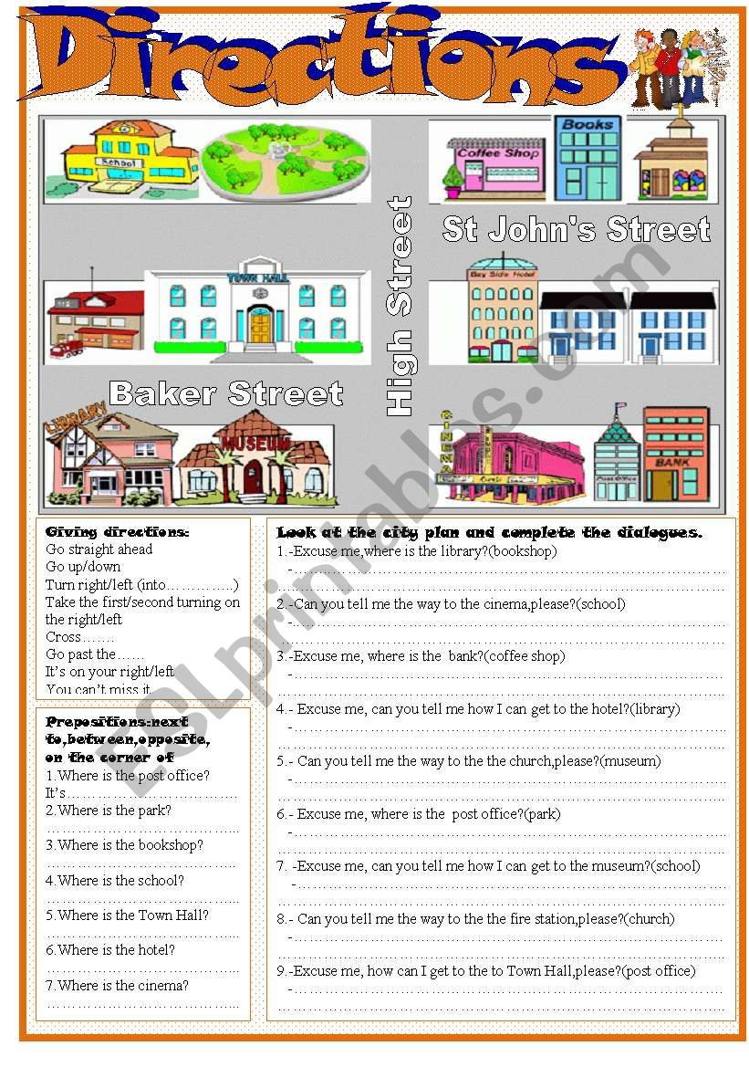 Directions worksheet