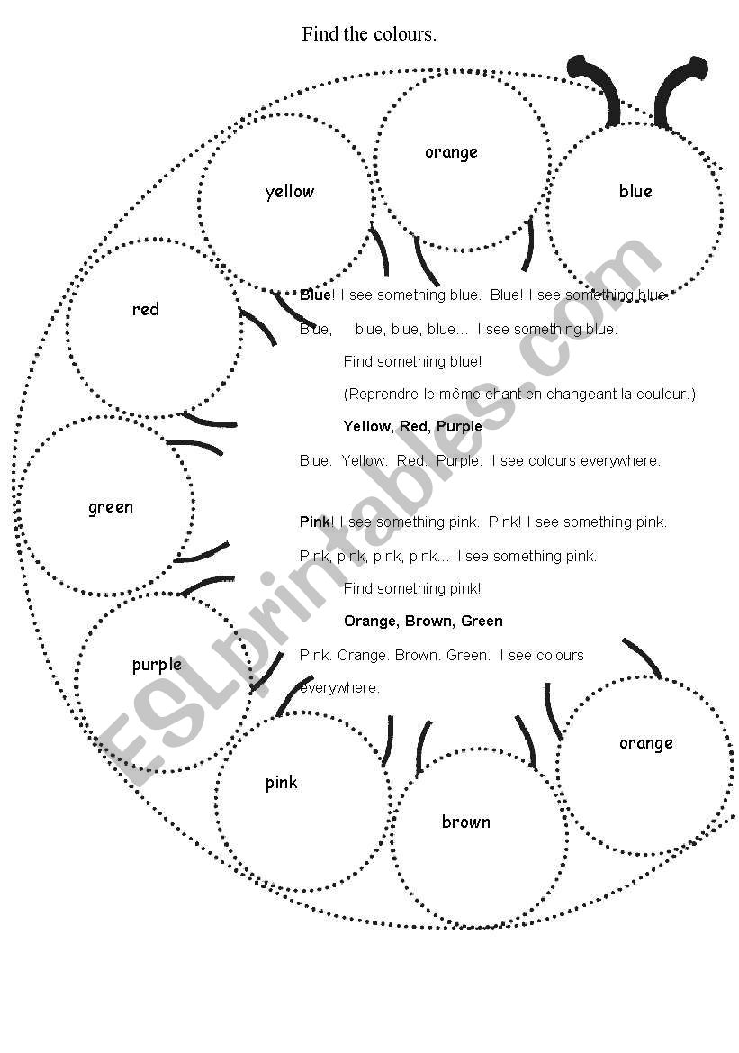 colours caterpillar worksheet